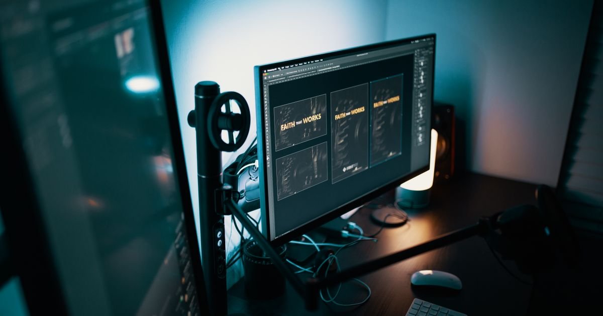 Web design templates on a monitor