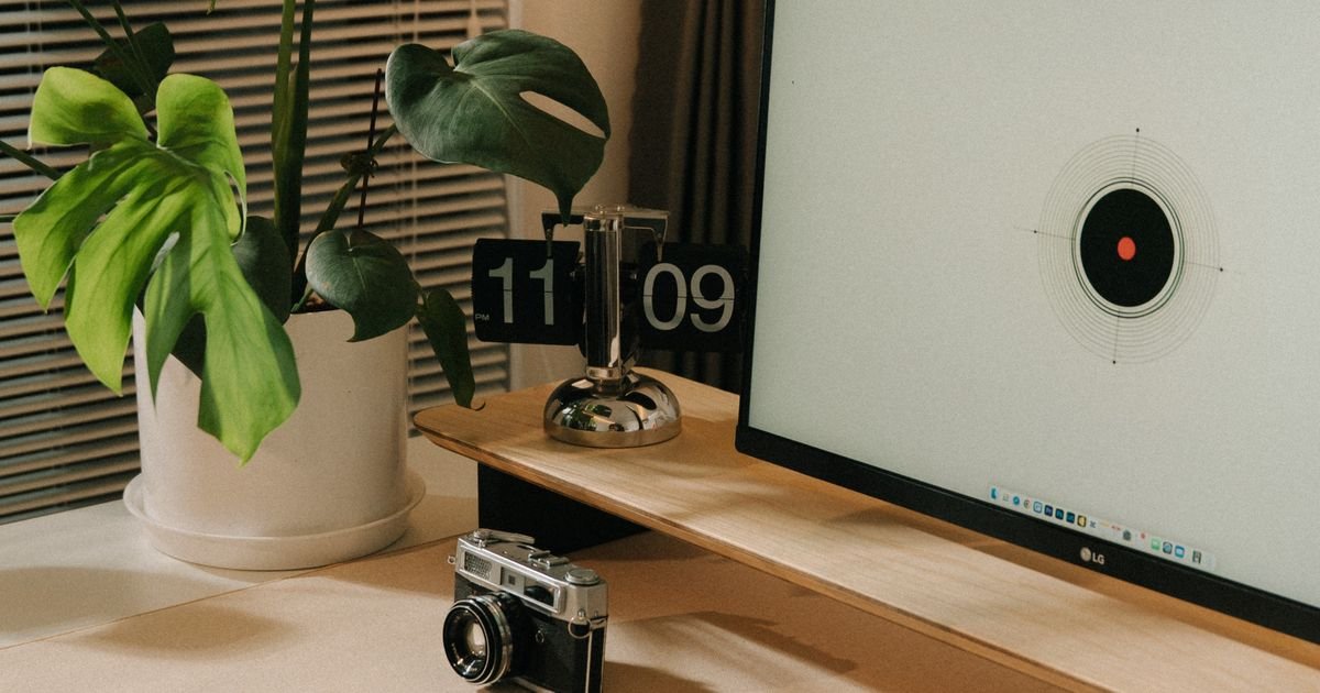 Minimalist designer desk setup